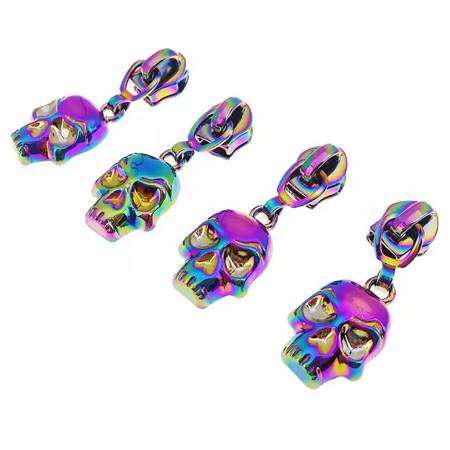 Iridescent Skull Zipper Pulls - 4 pulls