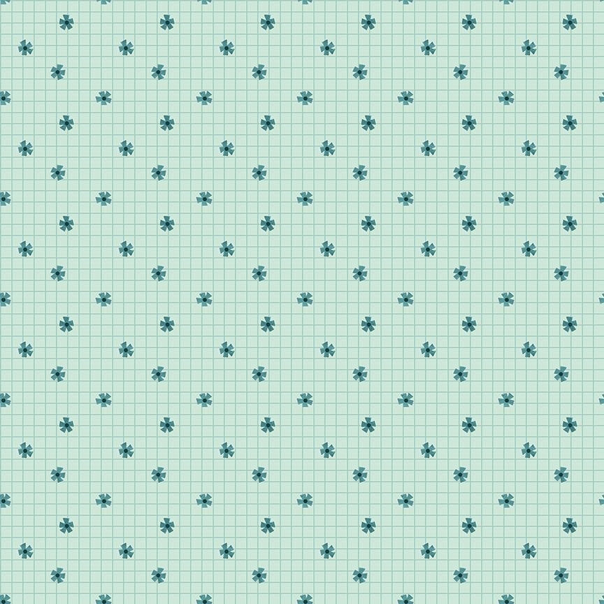 Lazy Sunday - Flower Grid - Glacier