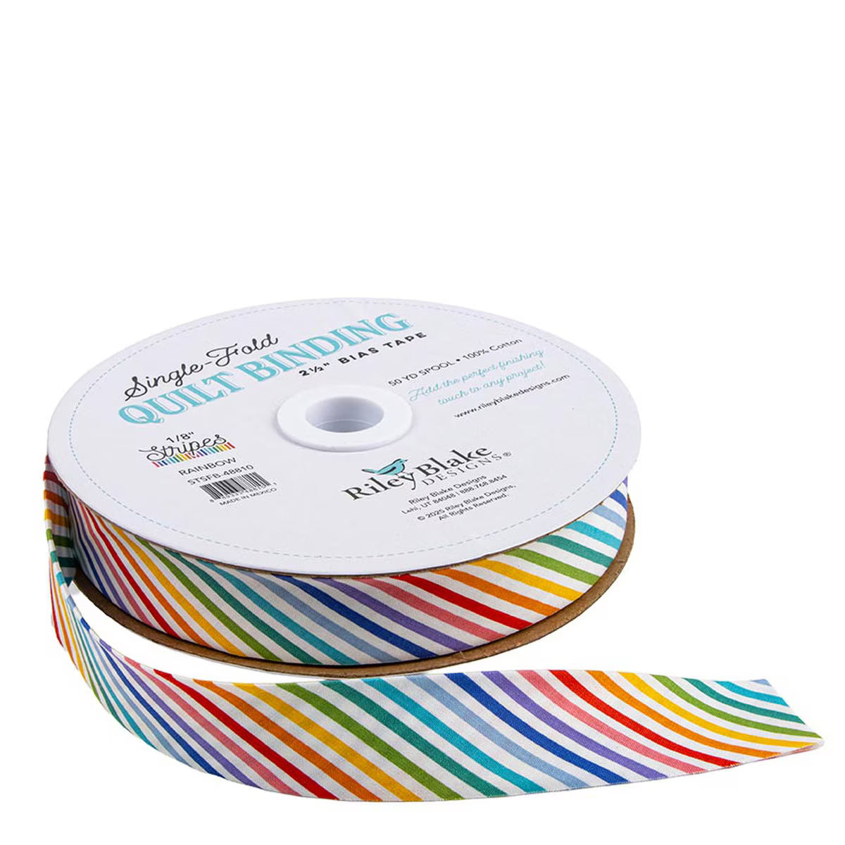 Single Fold Binding - 1/8" Bias Stripe - Rainbow