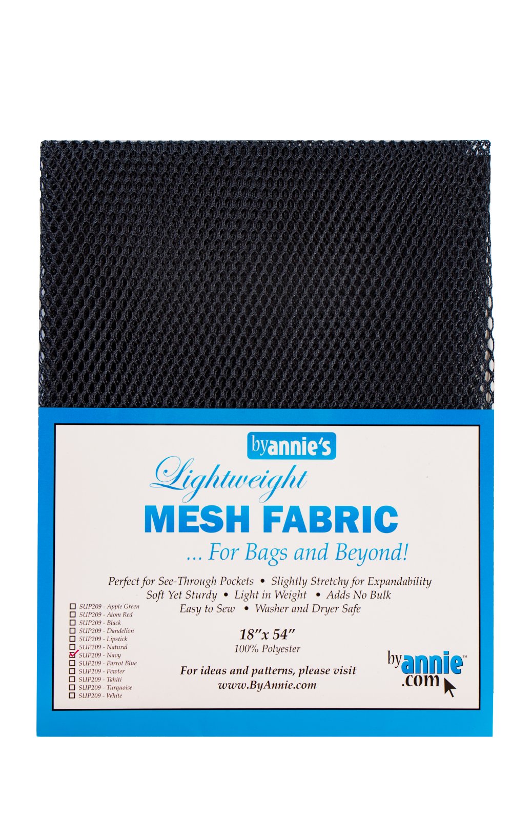 Lightweight Mesh Fabric - Navy - 18" x 54"