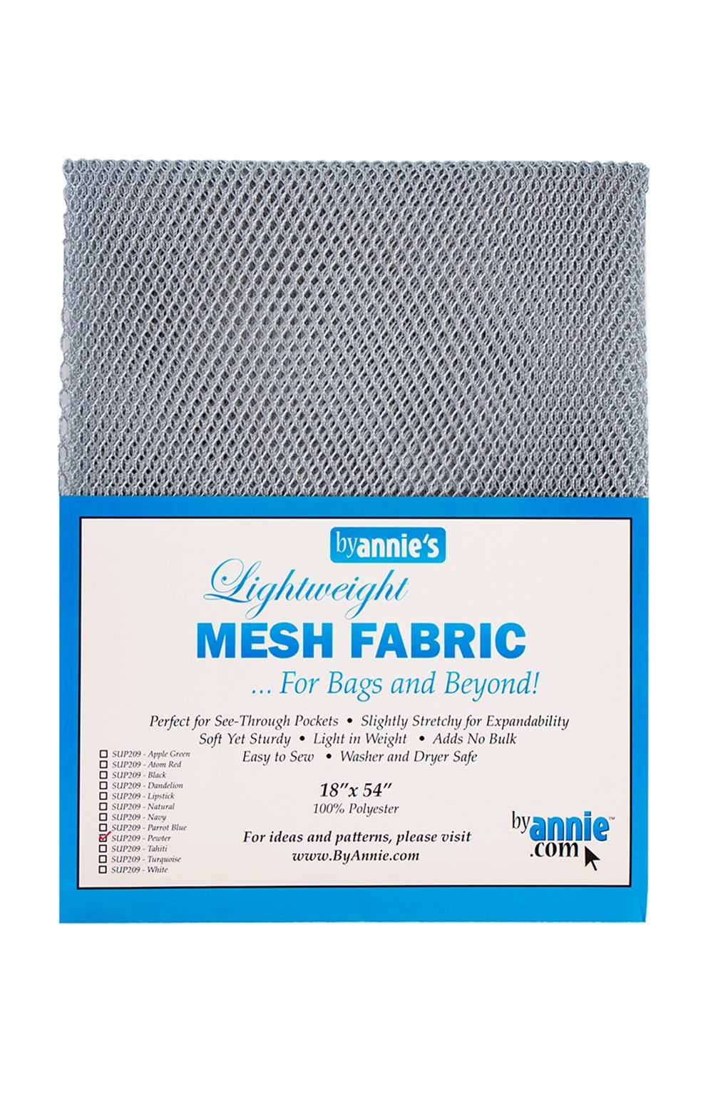 Lightweight Mesh Fabric - Pewter - 18" x 54"
