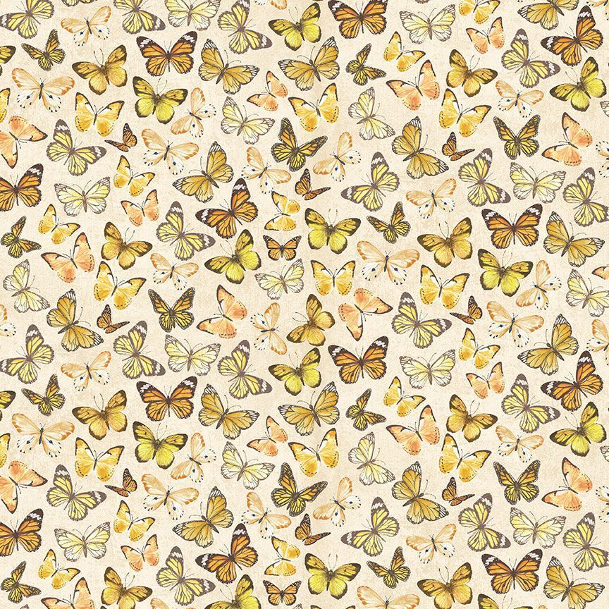Sunflower Farm - Tossed Butterfly - Cream