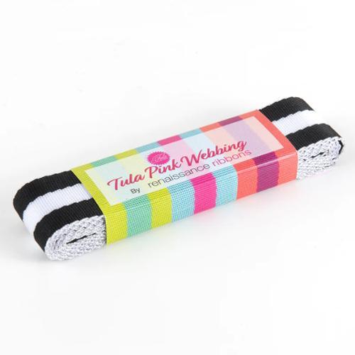 Tula Pink Webbing - 1.5" x 2yds - Black & White
