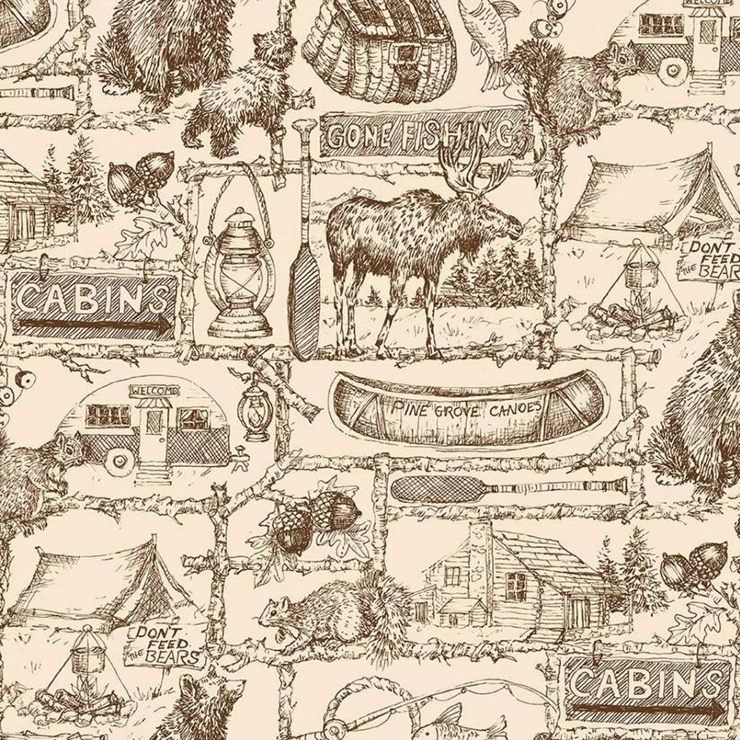 108" Wideback - Pine Grove - Outlines - Putty