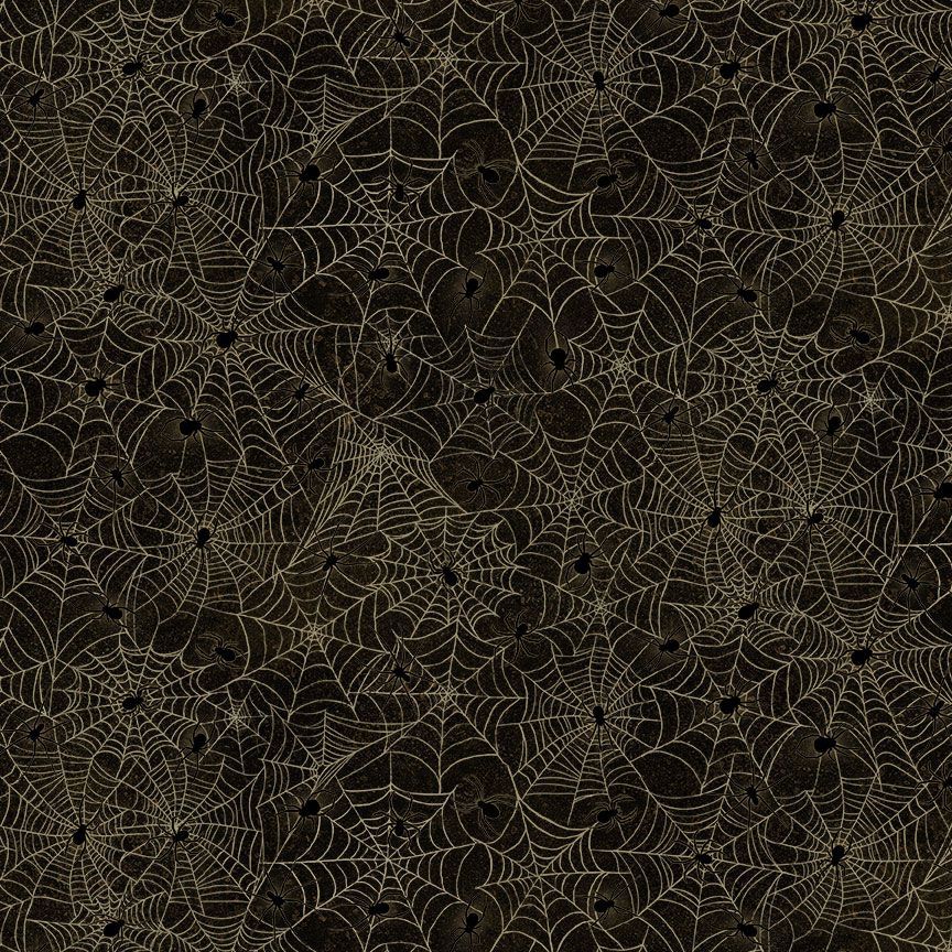 Pattern of spider webs on a dark background