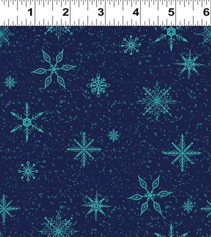 Snowdrift - Snowflakes - Navy Blue