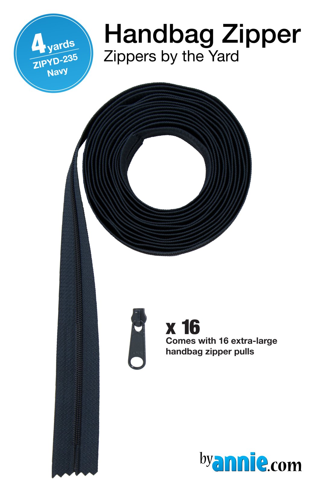 Zippers by the Yard - Navy - 4 yards