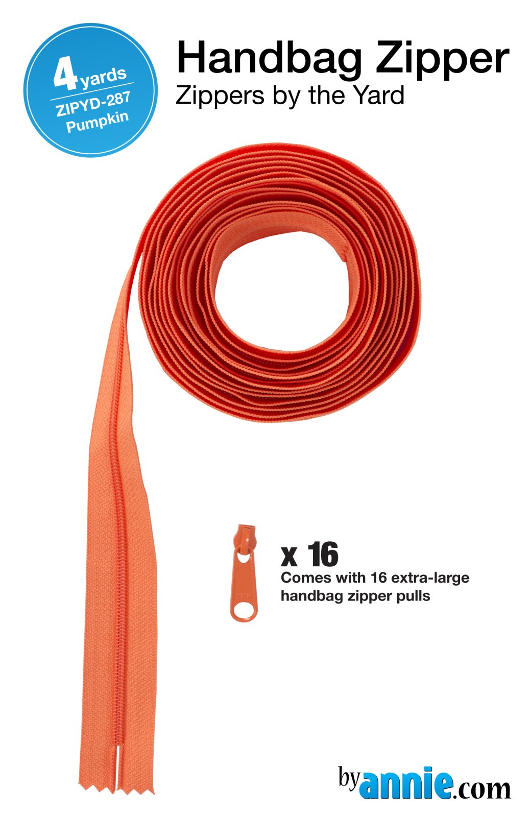 Zippers by the Yard - Pumpkin - 4 yards