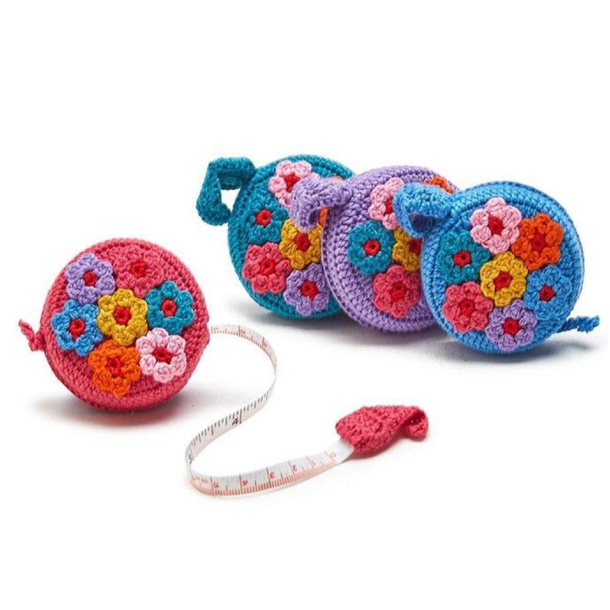 Crocheted Tape Measure Floral 1pc Asst