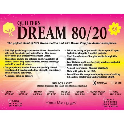 Batting 80/20 Double - Wht Select