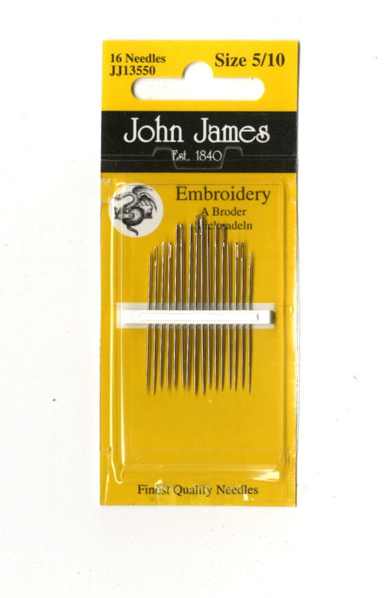JJ Embroidery/Crewel Needles #5/10 16pc