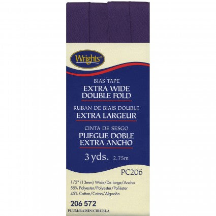 Bias Tape X Wide Double Fold Plum