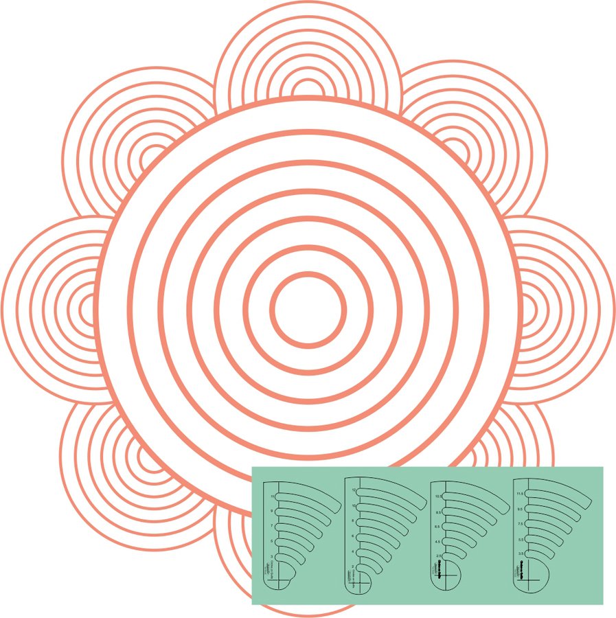 Westalee - Circles on Quilts Template Set 3 - Low Shank