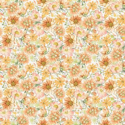 Hummingbird Days - Packed Floral - Light Orange