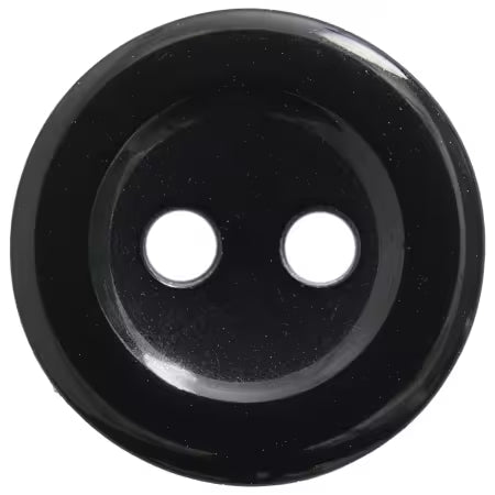 Basic 2 Hole Shirt button 13mm Black 5pc