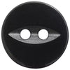 Basic Fish Eye Button Round 14mm Black 8pc