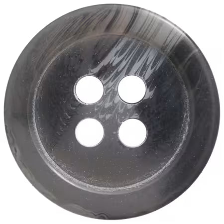 Basic Marble Round Button 15mm Grey 10pc