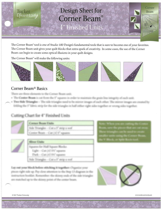 Tucker U Design Sheet - Corner Beam