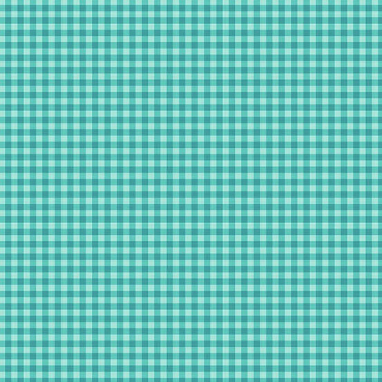 Ghostly Garden - Bitty Gingham - Aqua
