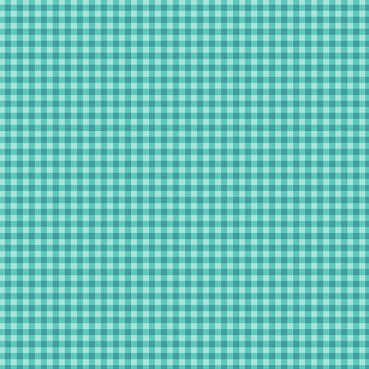 Ghostly Garden - Bitty Gingham - Aqua