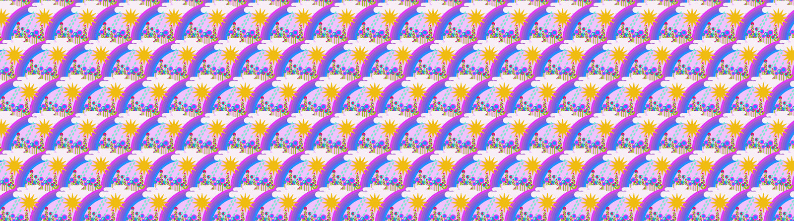 Colorful wavy pattern with blue, yellow, and pink hues