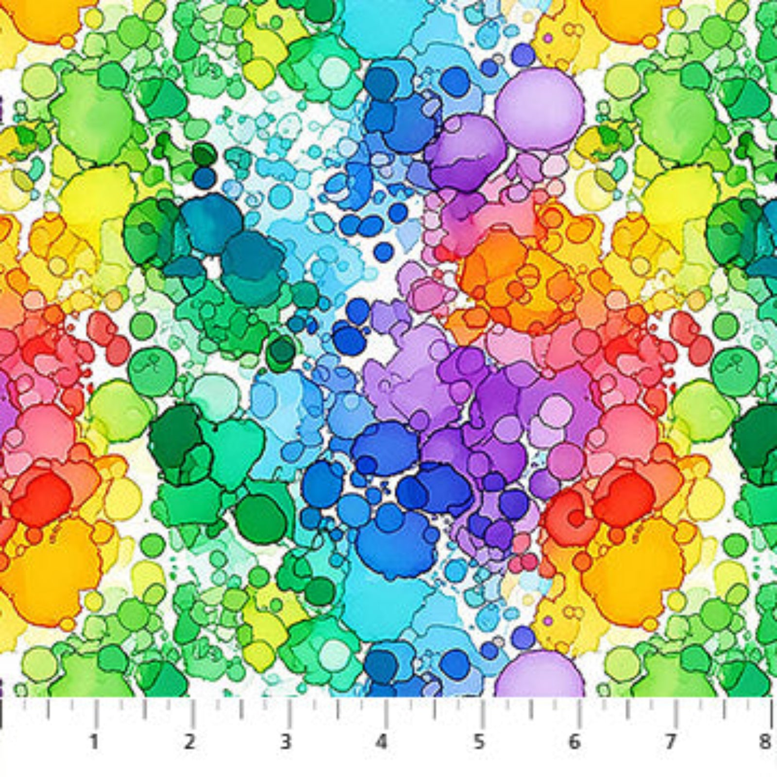 Colorful bubble pattern on a fabric swatch
