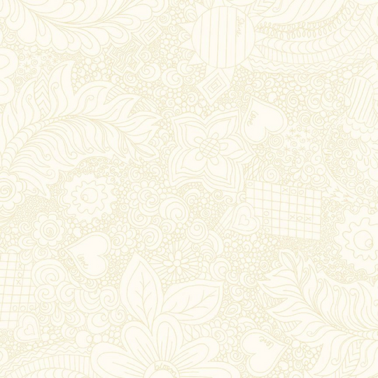 108" Wideback - Doodle Floral - Cream