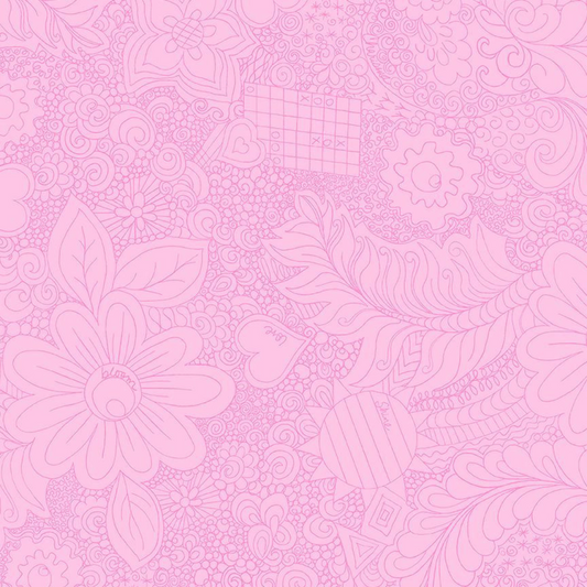 108" Wideback - Doodle Floral - Pink