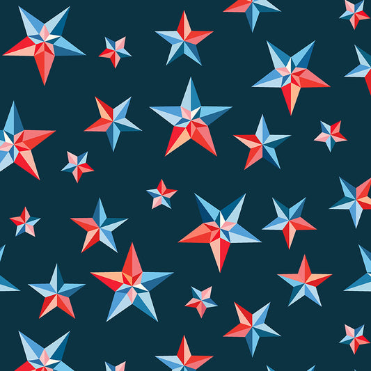 108" Wideback - Pinwheel Stars - Patriotic 