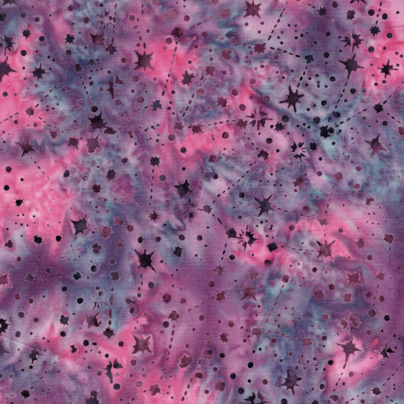 Star pattern on a pink and purple mottled background