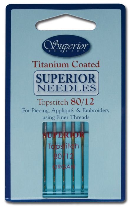 Superior Titanium Topstitch Needle Size 80/12 5pk