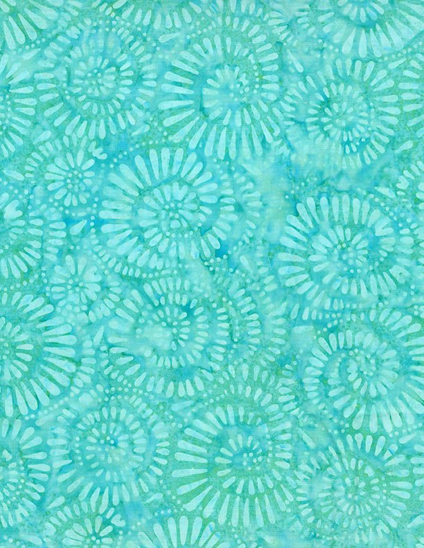 Desert Blossom Batik - Swirly Seeds - Light Blue