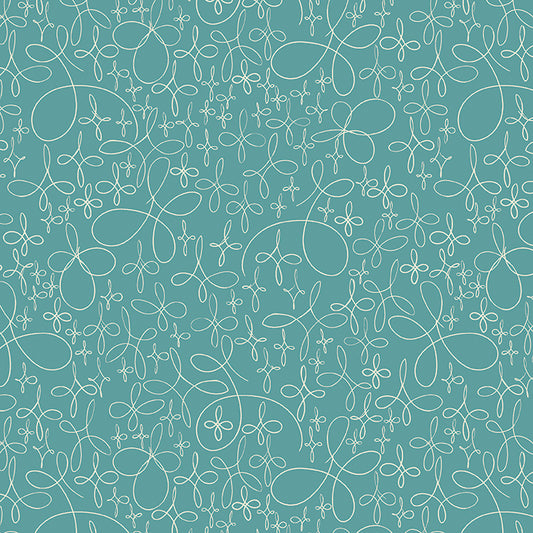Teal background with white star pattern