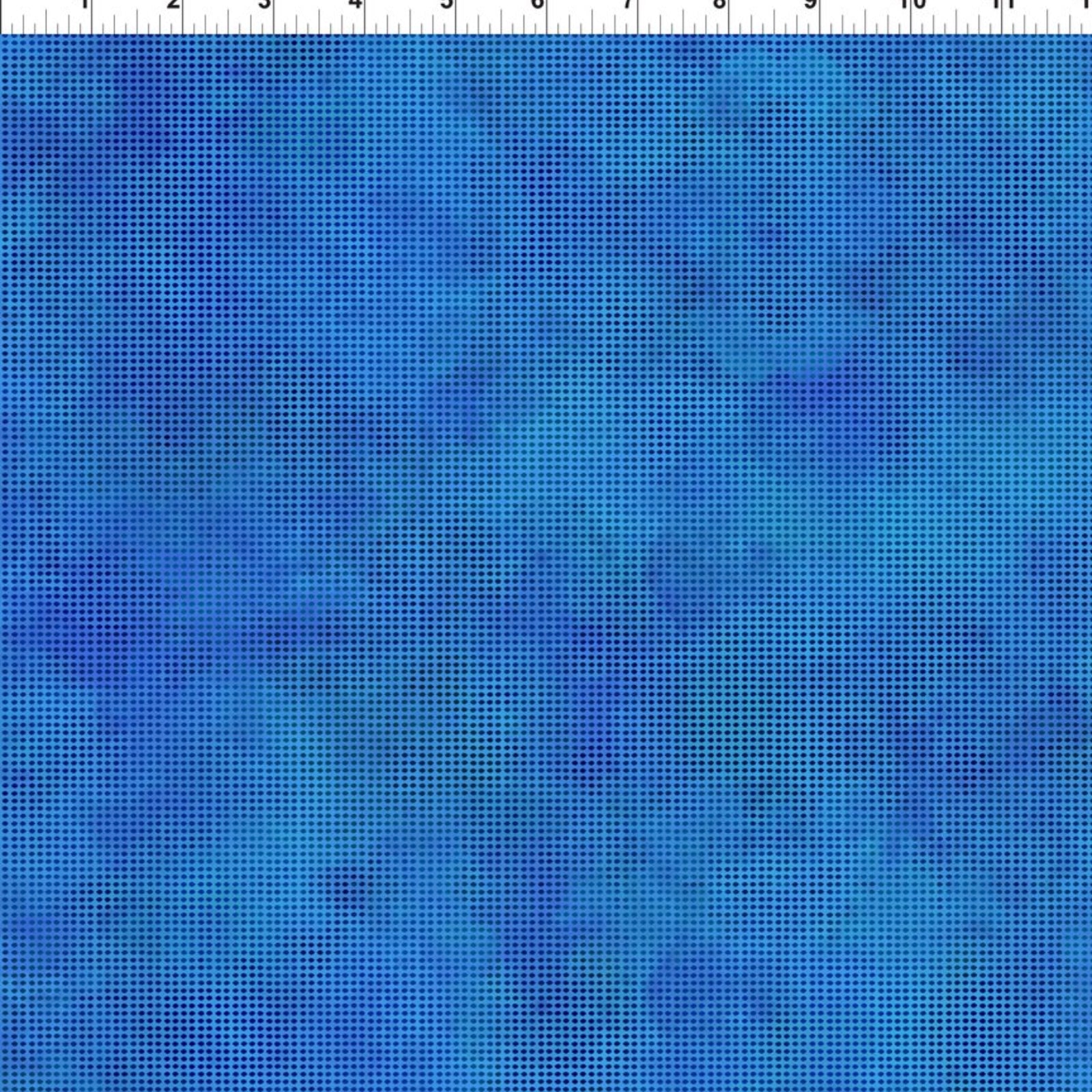 Blue grid pattern on a white background with measurement scale