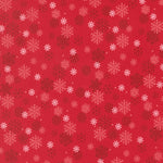 Pattern of snowflakes on a red background
