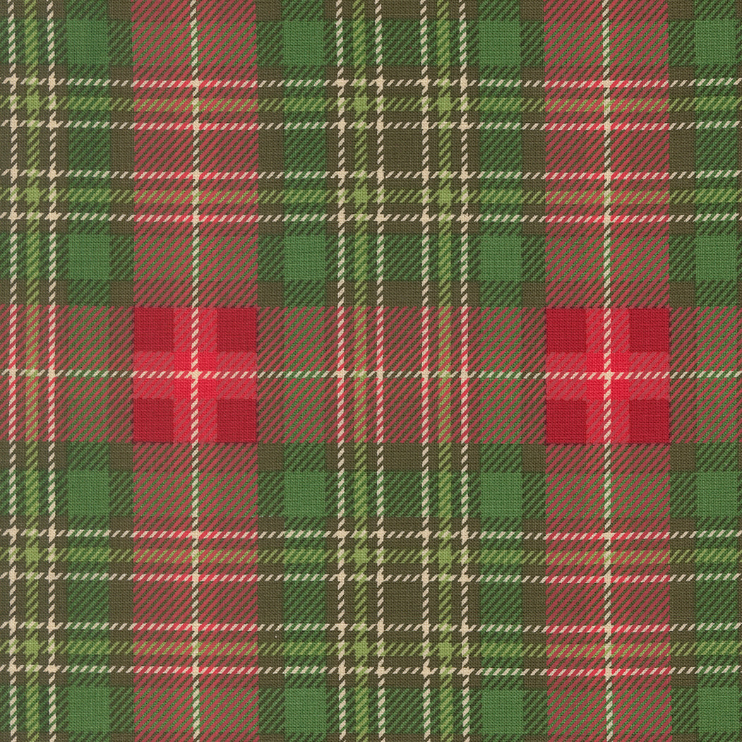 Plaid pattern with green, red, and brown colors