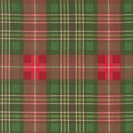 Plaid pattern with green, red, and brown colors