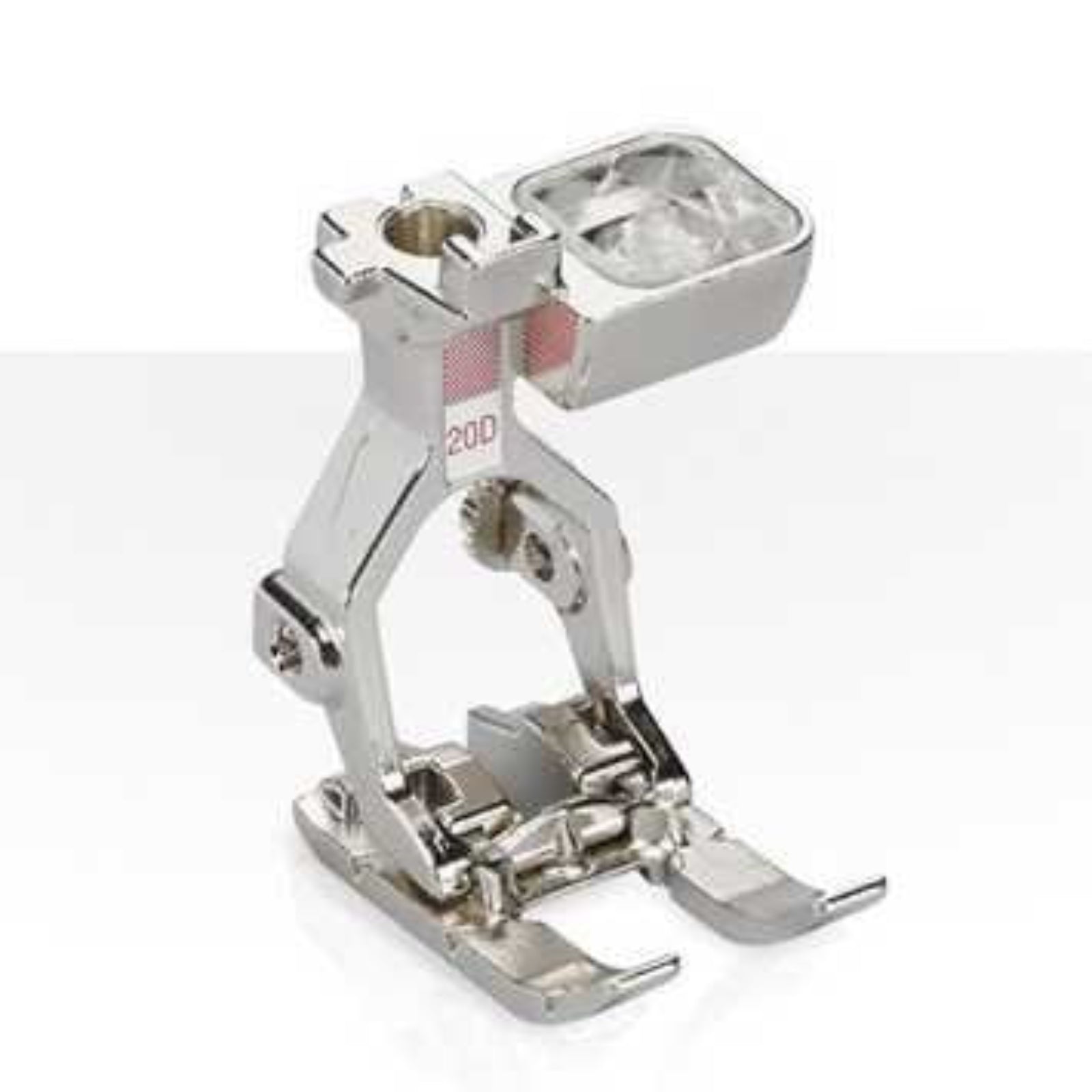 Sewing machine presser foot on a white background