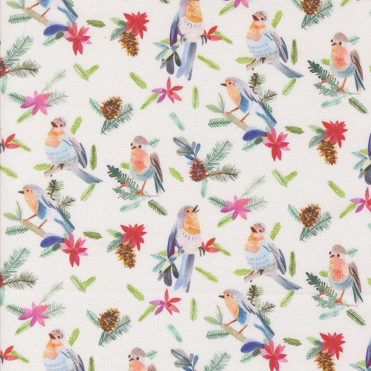 Love & Cheer - Robins with Pinecones - Snowflakes