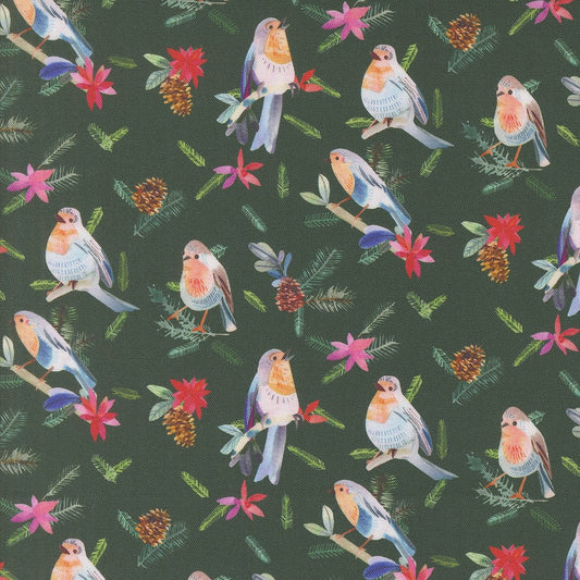 Love & Cheer - Robins with Pinecones - Evergreen