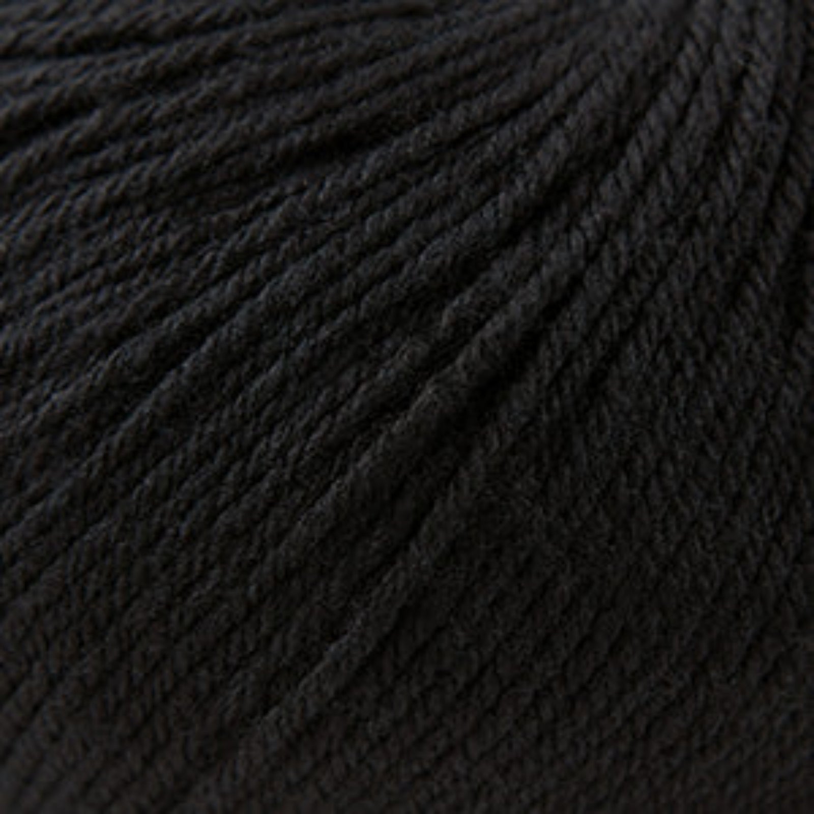Close-up of black yarn with visible texture