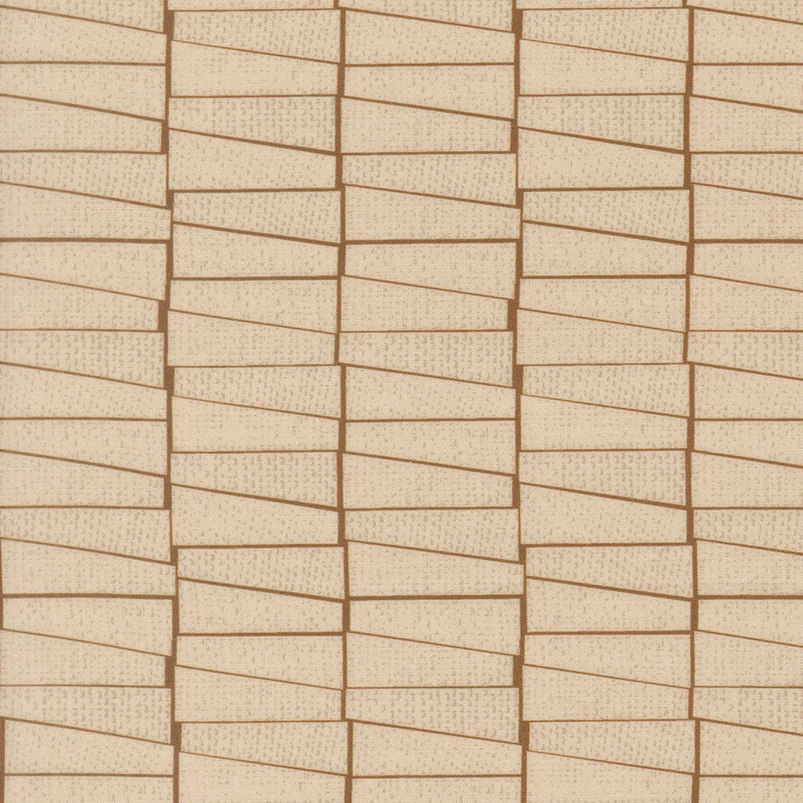 Beige and brown geometric pattern featuring staggered rectangular panels with a textured dotted design.