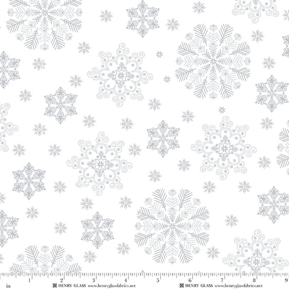 Pattern of snowflakes on a white background