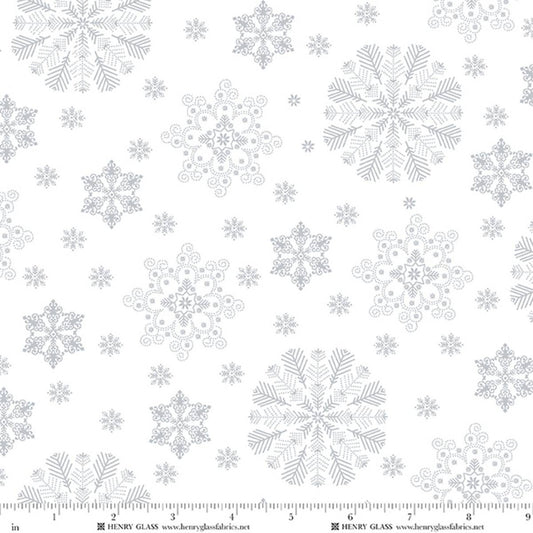 Pattern of snowflakes on a white background