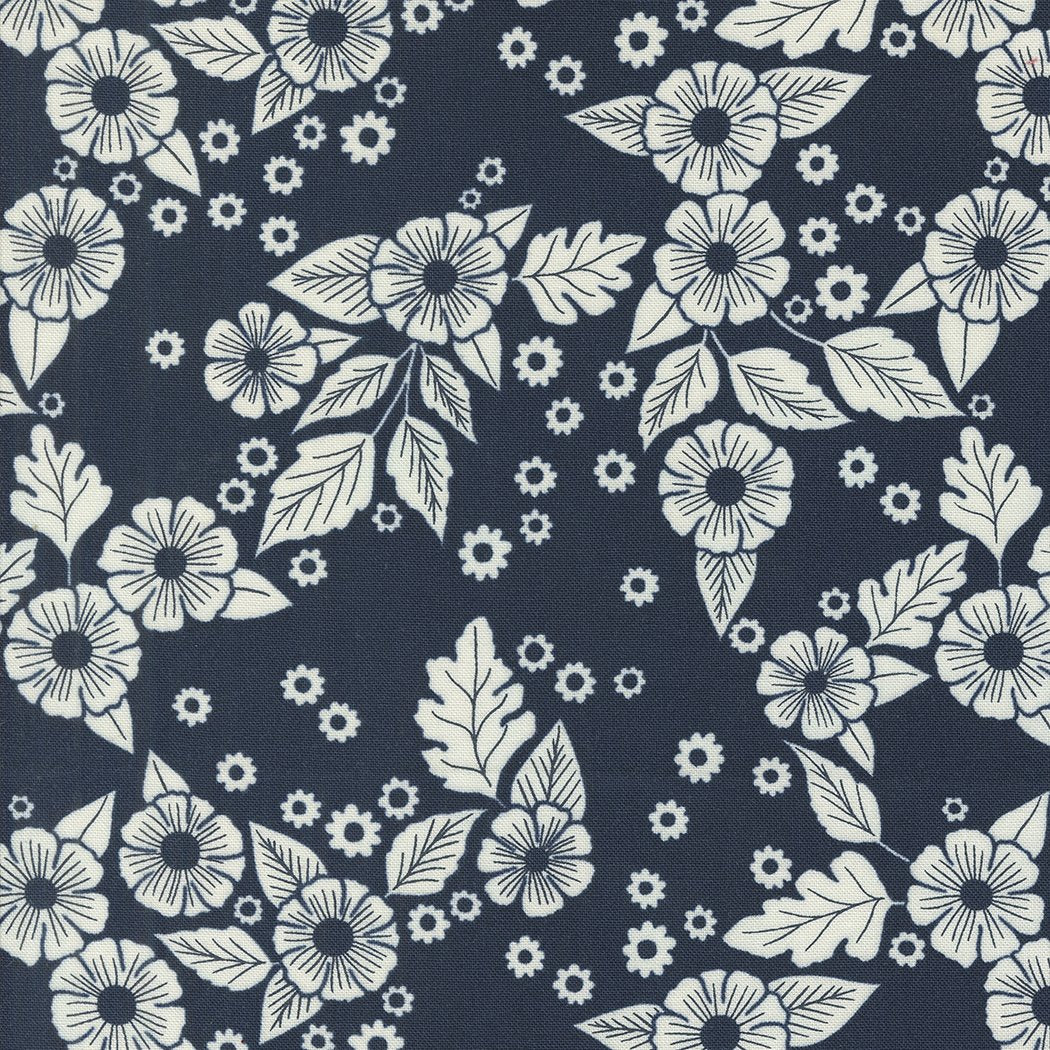 Field of Flowers - Floral Scatter - Navy