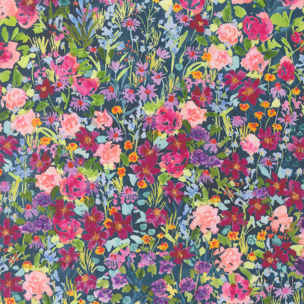 Soulstice Rayon - Glitter Garden - Navy