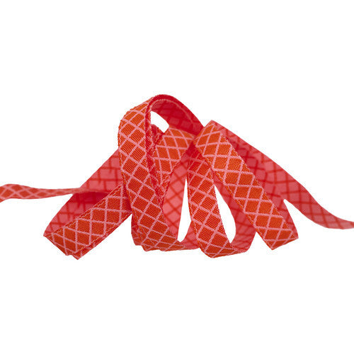 3/8" Ribbon - On the Grid - Salmon