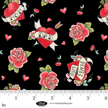 Ink Chronicles - Rose & Heart Tattoo - Black