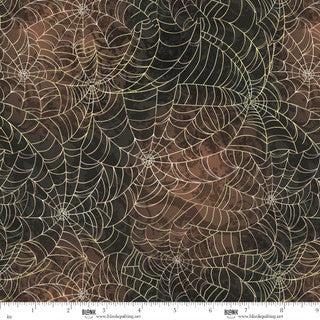 Fabric with spider webs pattern on a dark background