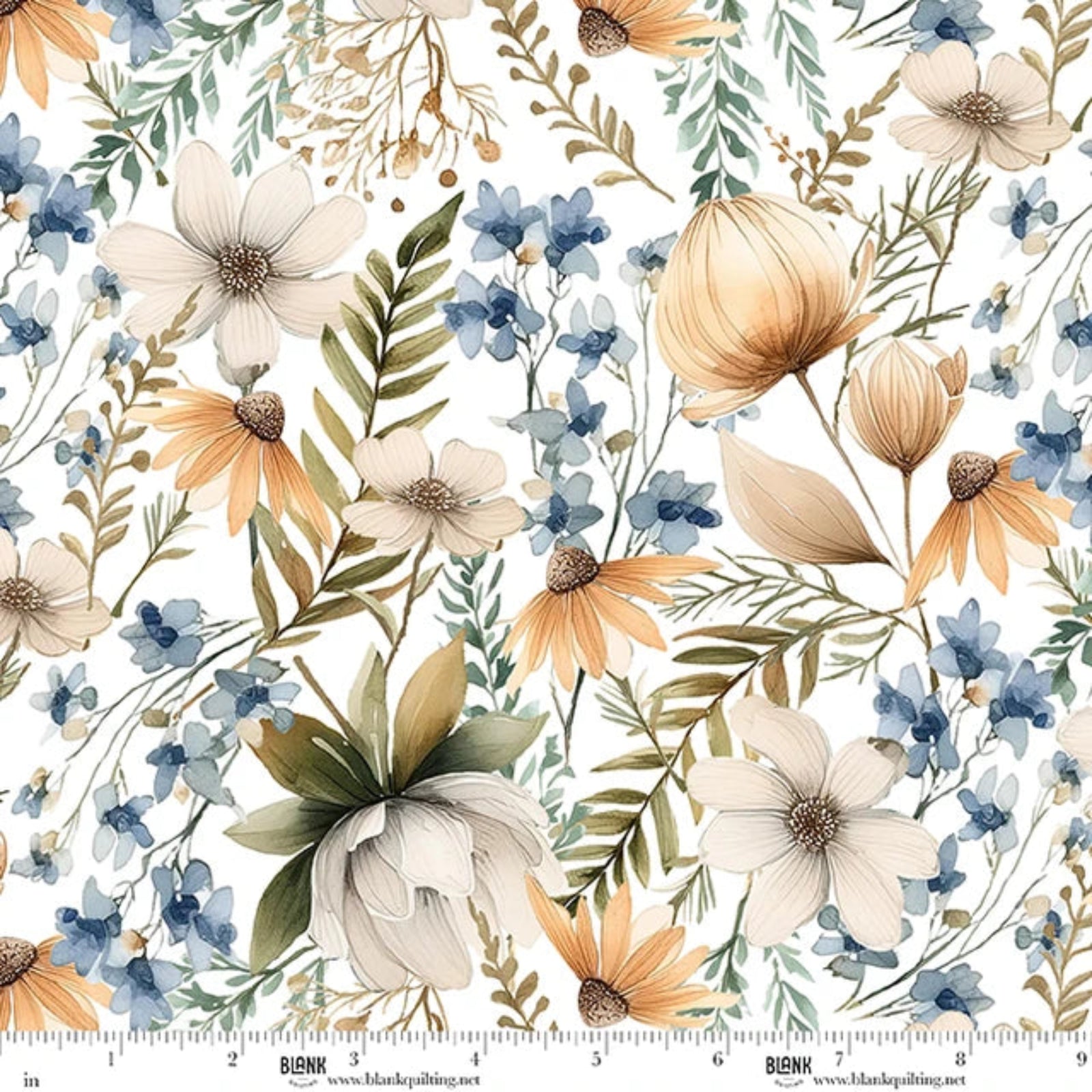 Floral pattern with a ruler at the bottom for scale